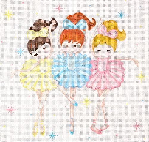 Three Ballerinas Painted Canvas Alice Peterson 