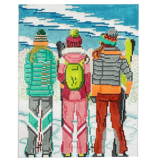 Three Girls in Winter Painted Canvas Alice Peterson Company 