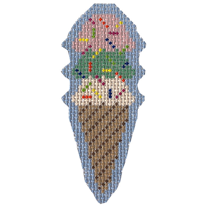 Three Scoops Ice Cream Cone Painted Canvas Penny Linn Designs 