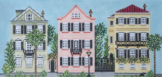 Three Sisters on 18 Painted Canvas Needle Crossings 
