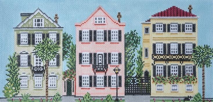 Three Sisters on 18 Painted Canvas Needle Crossings 
