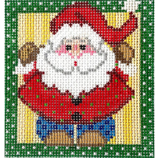 Thrift Shop Santa Painted Canvas NeedleDeeva 
