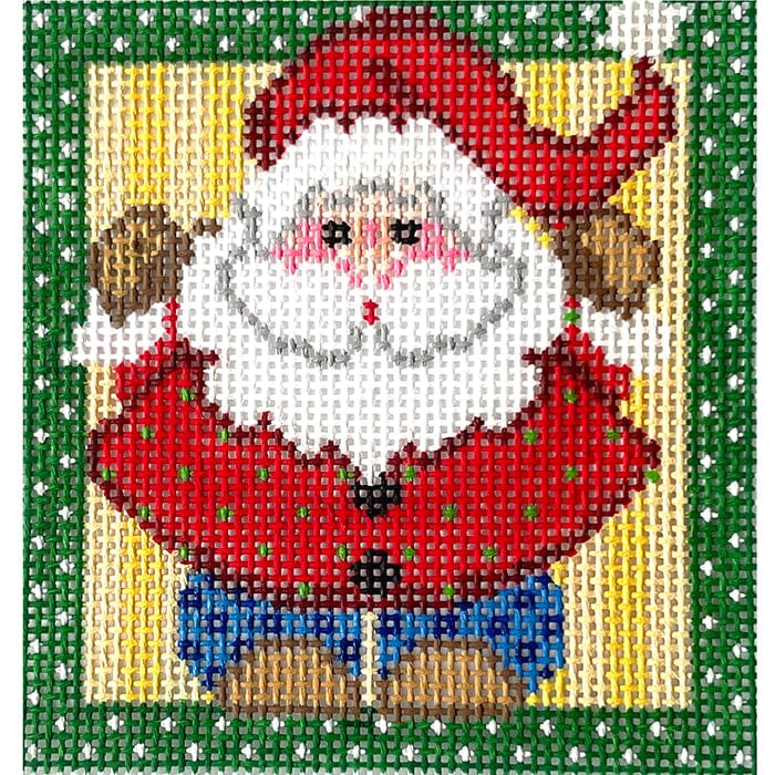 Thrift Shop Santa Painted Canvas NeedleDeeva  - 1