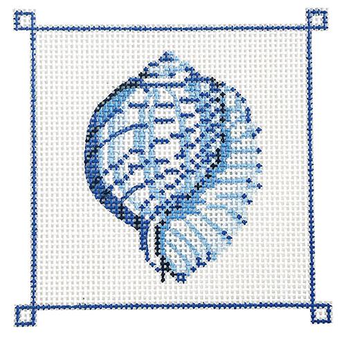 Tiger Chambered Nautilus Shell on 13 Painted Canvas The Colonial Needle Company 
