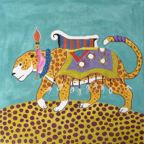 Tiger on Teal Painted Canvas Colors of Praise 