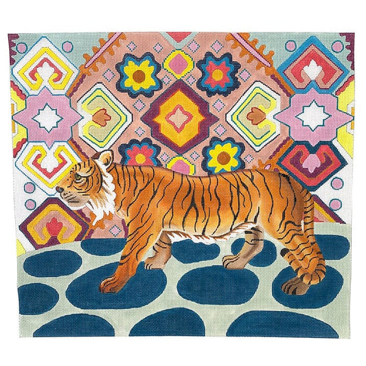 Tiger on Whimsical Background Painted Canvas Colors of Praise 