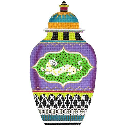 Tiger Urn Painted Canvas Colors of Praise  - 1