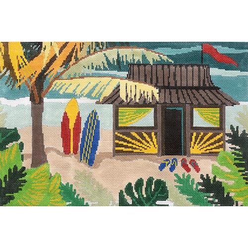 Tiki Hut Painted Canvas CBK Needlepoint Collections 