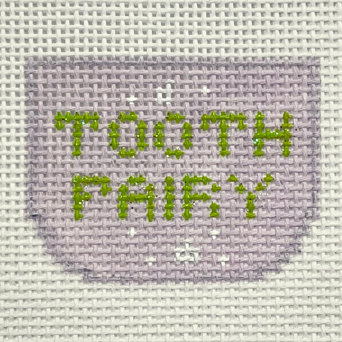 Tinkerbell Tooth Fairy Pillow Painted Canvas Elm Tree Needlepoint  - 2