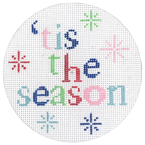 Tis the Season Round Painted Canvas Vallerie Needlepoint Gallery  - 1