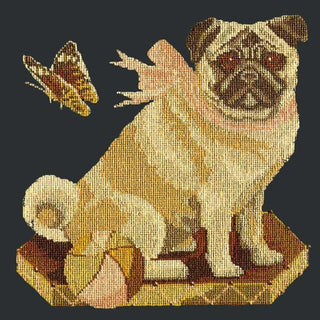 Toby the Pug Needlepoint Kit Kits Elizabeth Bradley Design Black 
