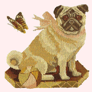 Toby the Pug Needlepoint Kit Kits Elizabeth Bradley Design Cream 
