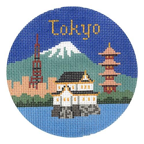 Tokyo Ornament Painted Canvas Silver Needle 