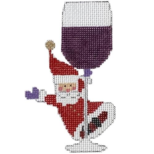 Too Much Merlot with Stitch Guide Painted Canvas The Princess & Me  - 1