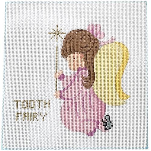 Tooth Fairy - Girl with Heart Pocket Painted Canvas All About Stitching/The Collection Design 