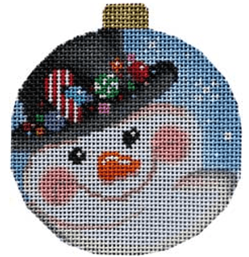 Top Hat Snowman Ball Ornament Painted Canvas Associated Talents 