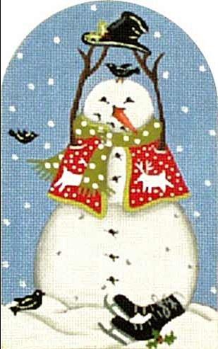 Top Hat Snowman Painted Canvas Mary Lake Thompson 
