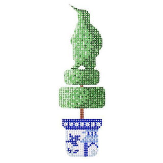 Topiary Penguin Ornament Painted Canvas Kirk & Bradley 
