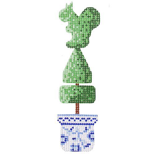 Topiary Squirrel Ornament Painted Canvas Kirk & Bradley 
