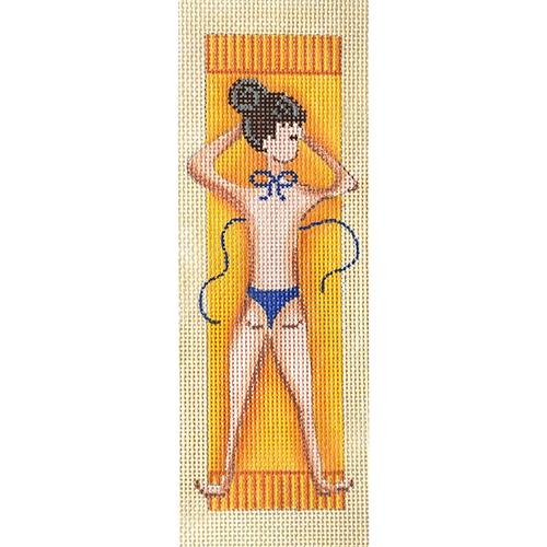 Topless Sunbather Painted Canvas Patti Mann 