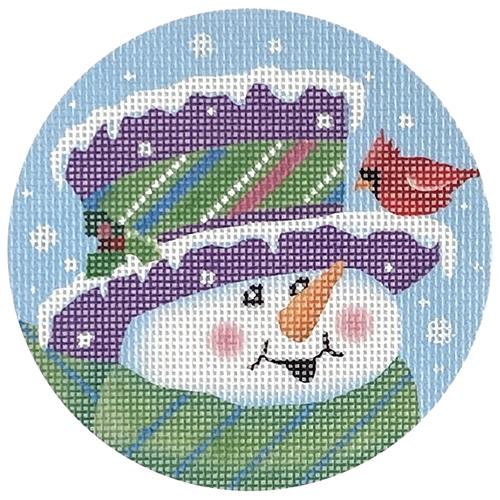 Topper Snowman Ornament Painted Canvas Pepperberry Designs 