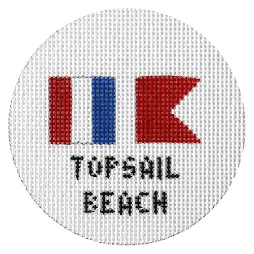 Topsail Beach Ornament Painted Canvas NeedleDeeva 