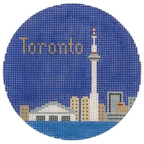 Toronto Ornament Painted Canvas Silver Needle  - 1