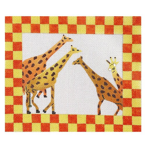 Tower of Giraffes Painted Canvas Waterweave 
