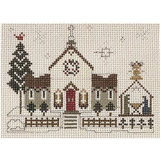 Town Church at Christmas Painted Canvas Ewe & Eye 
