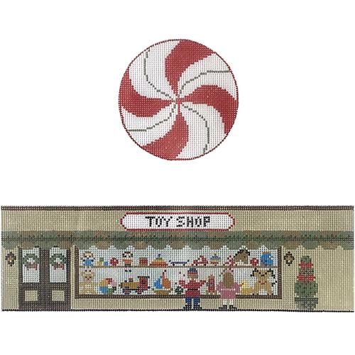 Toy Shop Hinged Box with Hardware Painted Canvas Funda Scully  - 1