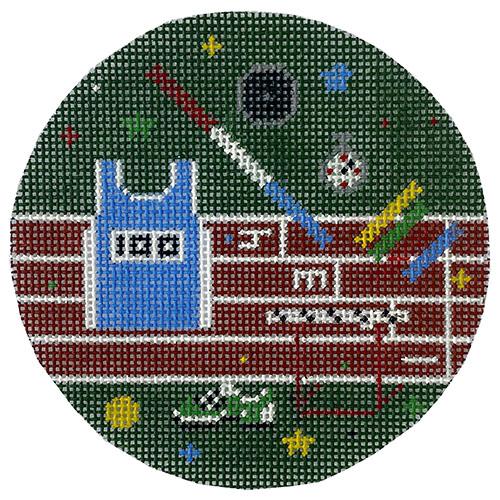 Track & Field Star Sports Ornament Painted Canvas Painted Pony Designs 
