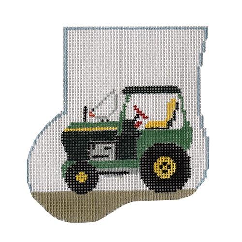 Tractor Mini Stocking with Corn Insert Painted Canvas Kathy Schenkel Designs 