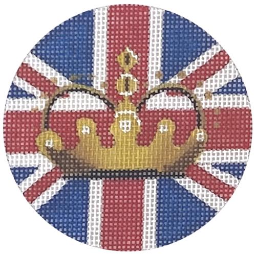 Traditional British Flag with Crown Painted Canvas Colors of Praise 