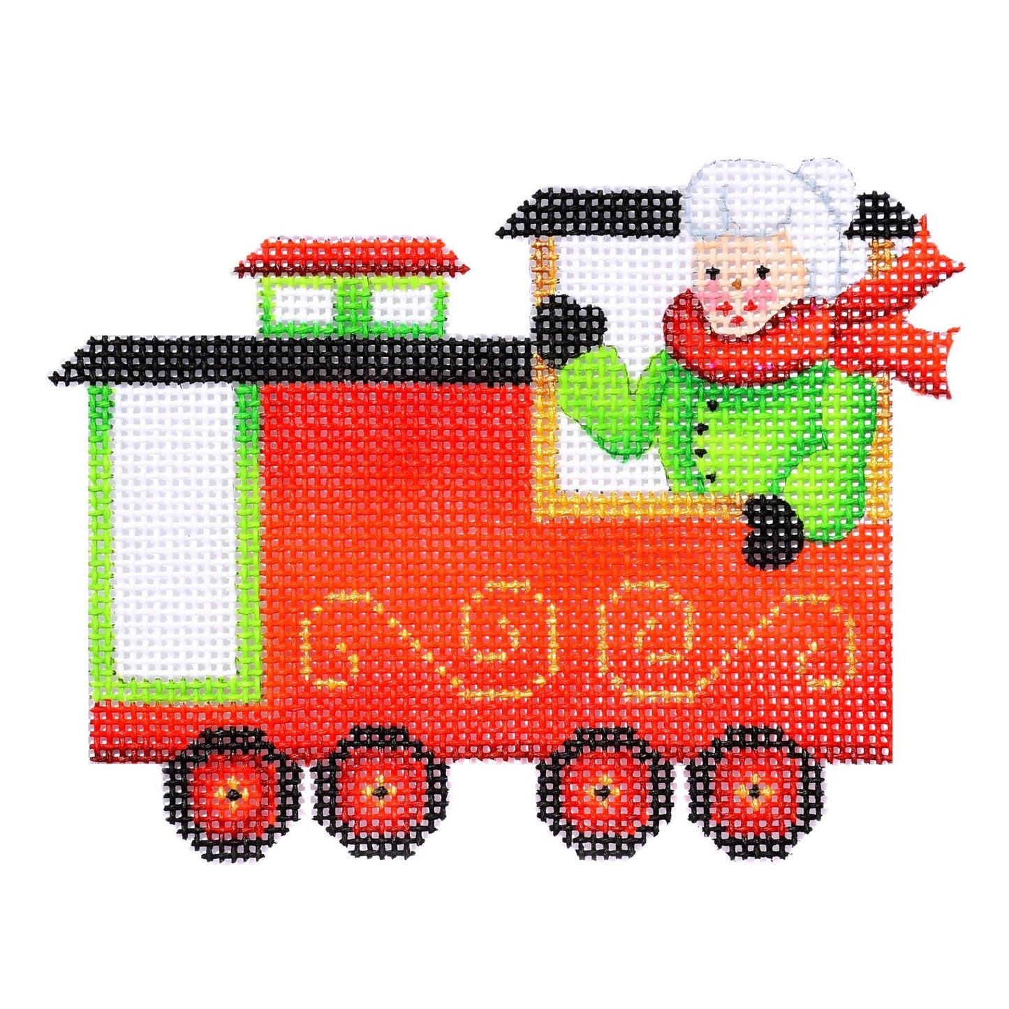 Train Series - Caboose with Mrs. Clause Painted Canvas Burnett & Bradley 