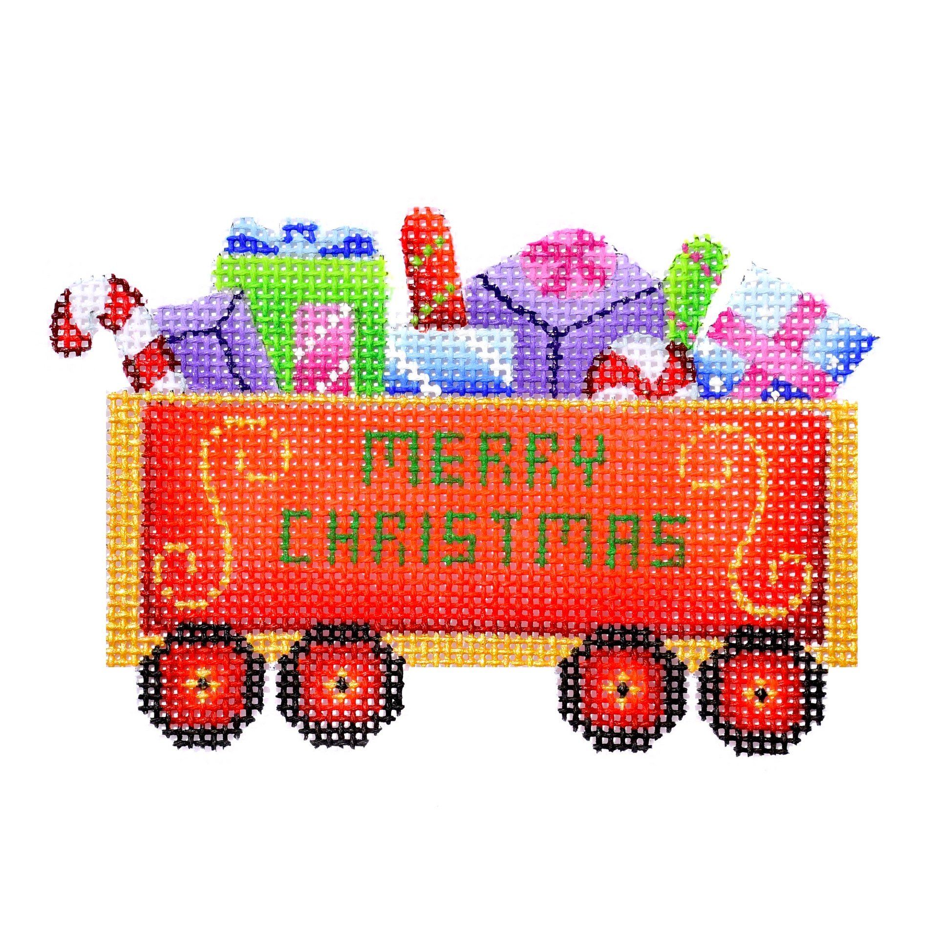 Train Series   Gondola with Packages Painted Canvas Burnett & Bradley 
