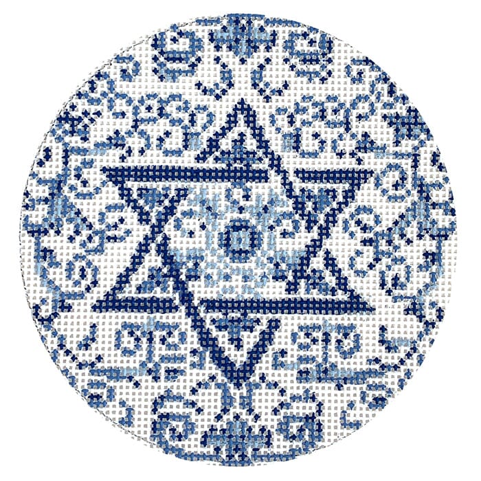 Transferware Judica Round Painted Canvas The Gingham Stitchery 