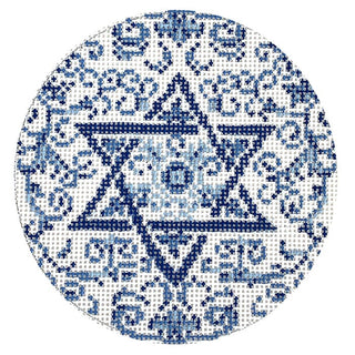 Transferware Judica Round Painted Canvas The Gingham Stitchery 

