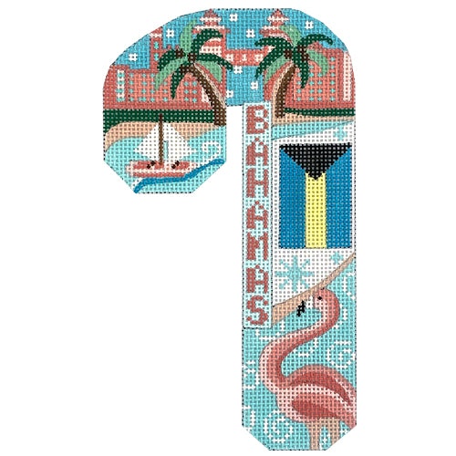 Travel Candy Cane   Bahamas Painted Canvas Danji Designs  - 1