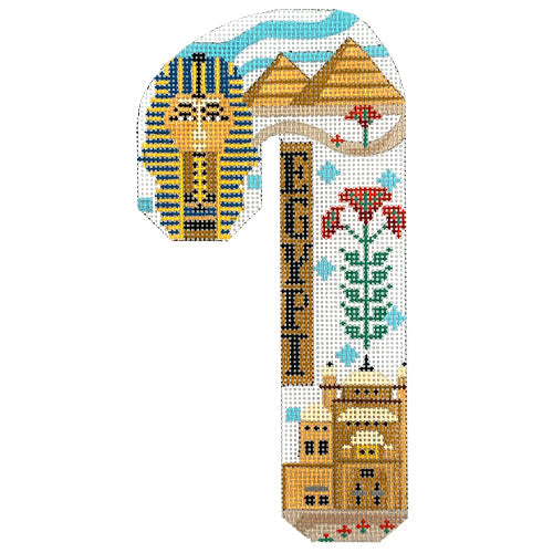 Travel Candy Cane   Egypt Painted Canvas Danji Designs  - 1