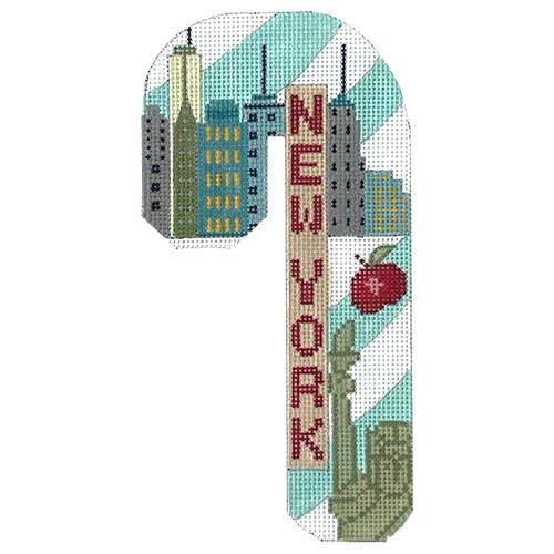 Travel Candy Cane - New York Painted Canvas Danji Designs 