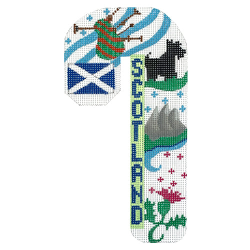Travel Candy Cane   Scotland Painted Canvas Danji Designs  - 1