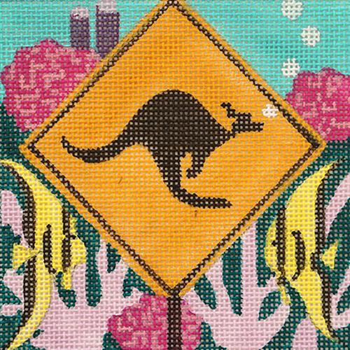 Travel Coaster   Australia Painted Canvas Melissa Prince Designs  - 1