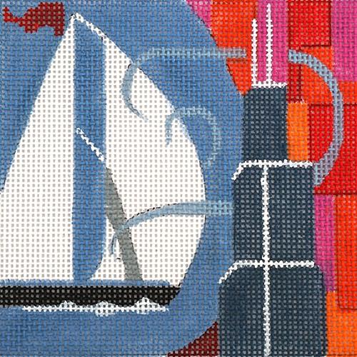 Travel Coaster   Chicago Painted Canvas Melissa Prince Designs  - 1