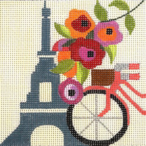 Travel Coaster   Paris Painted Canvas Melissa Prince Designs  - 1