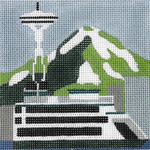 Travel Coaster   Seattle Painted Canvas Melissa Prince Designs  - 1