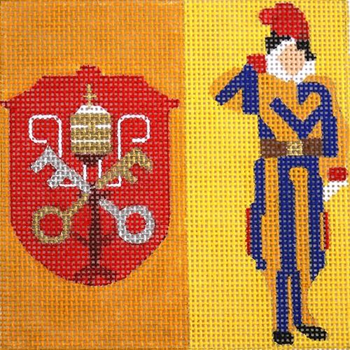 Travel Coaster   Vatican Painted Canvas Melissa Prince Designs 
