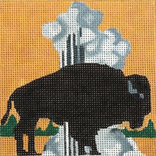 Travel Coaster   Yellowstone Park Painted Canvas Melissa Prince Designs  - 1