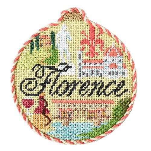 Travel Round - Florence with Stitch Guide Painted Canvas Needlepoint.Com 
