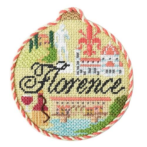 Travel Round   Florence with Stitch Guide Painted Canvas Needlepoint.Com 
