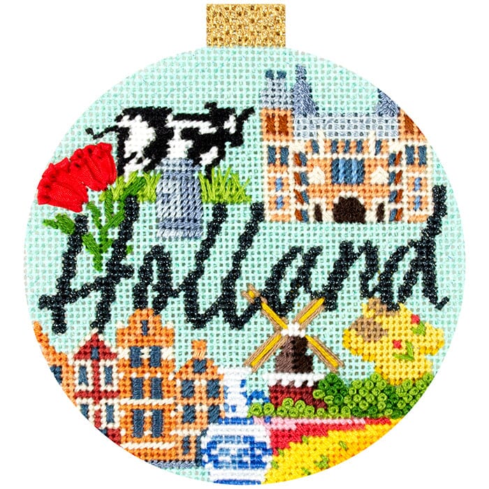 Travel Round   Holland with Stitch Guide Painted Canvas Kirk & Bradley 
